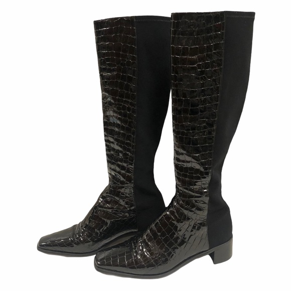 Stuart Weitzman Shoes - Stuart Weitzman Reserve Crocodile Stretch Boot Sz8